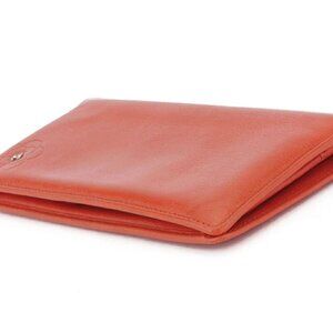 CHANEL Purse Orange Silver Women Authentic secondhand